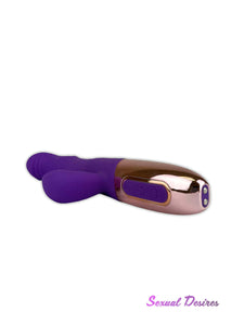 Thrusting rabbit multifunctional vibrator purple